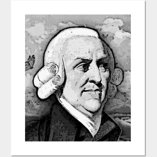 Adam Smith Black And White Portrait | Adam Smith Artwork Posters and Art